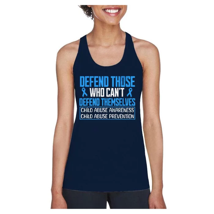 Child Abuse Survivor Prevention Month Awareness Women's Racerback Tank