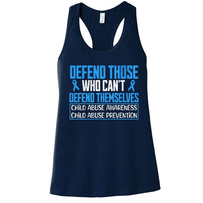 Child Abuse Survivor Prevention Month Awareness Women's Racerback Tank