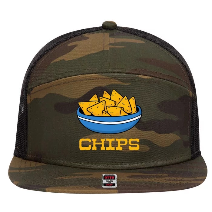 Chips And Salsa Matching Couple Halloween Cinco De Mayo Cute 7 Panel Mesh Trucker Snapback Hat