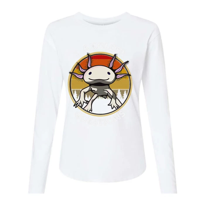 Cute Axolotl Shirt Funny I Axolotl Questions Salamander Womens Cotton Relaxed Long Sleeve T-Shirt