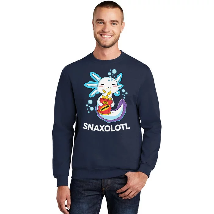 Cute Axolotl Snaxolotl Shirt Kawaii Anime Funny Tall Sweatshirt