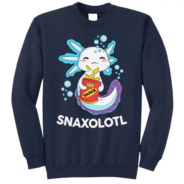 Cute Axolotl Snaxolotl Shirt Kawaii Anime Funny Tall Sweatshirt