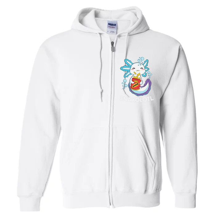 Cute Axolotl Snaxolotl Shirt Kawaii Anime Funny Full Zip Hoodie