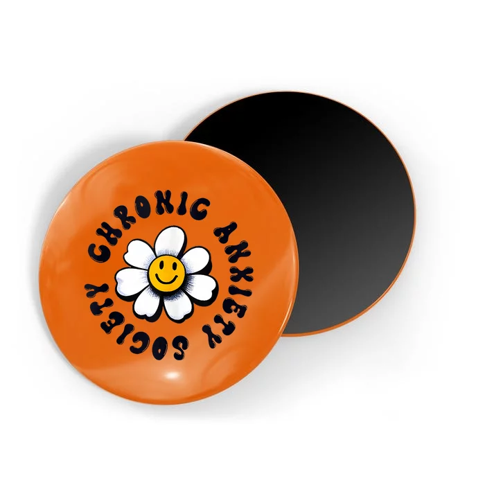 Chronic Anxiety Society Flower Magnet