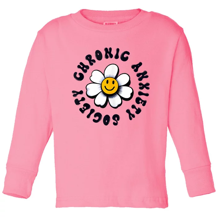 Chronic Anxiety Society Flower Toddler Long Sleeve Shirt