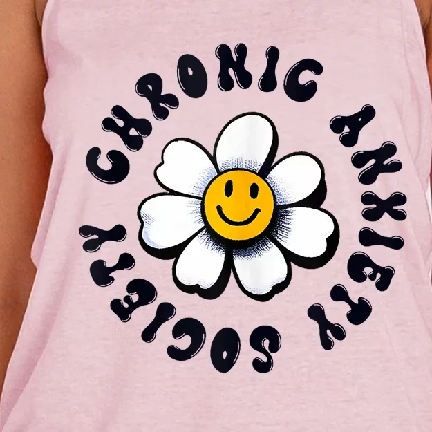 Chronic Anxiety Society Flower Women's Knotted Racerback Tank