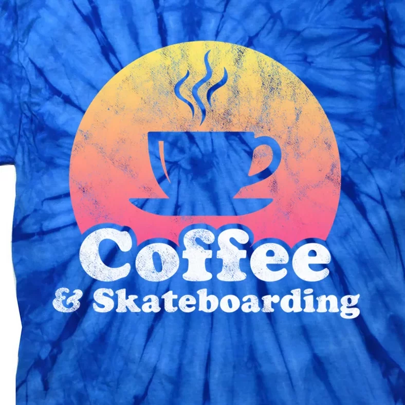 Coffee And Skateboarding Gift Tie-Dye T-Shirt