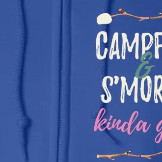 Campfire And Smores Kinda Funny Camping Happy Camper Gift Full Zip Hoodie