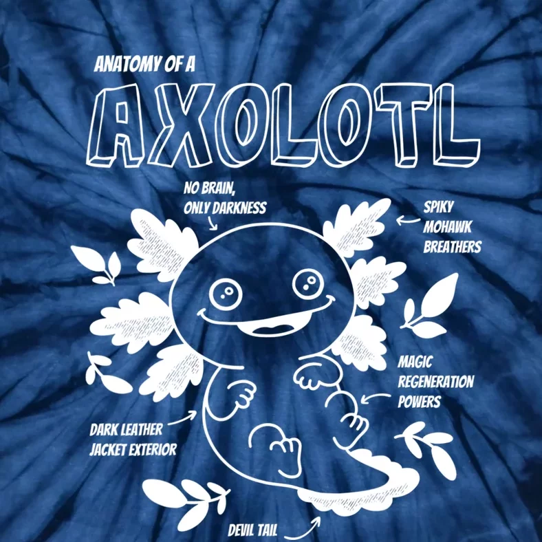 Cute Axolotl Shirt, Anatomy Of A Axolotl Funny Girls Boys Tie-Dye T-Shirt