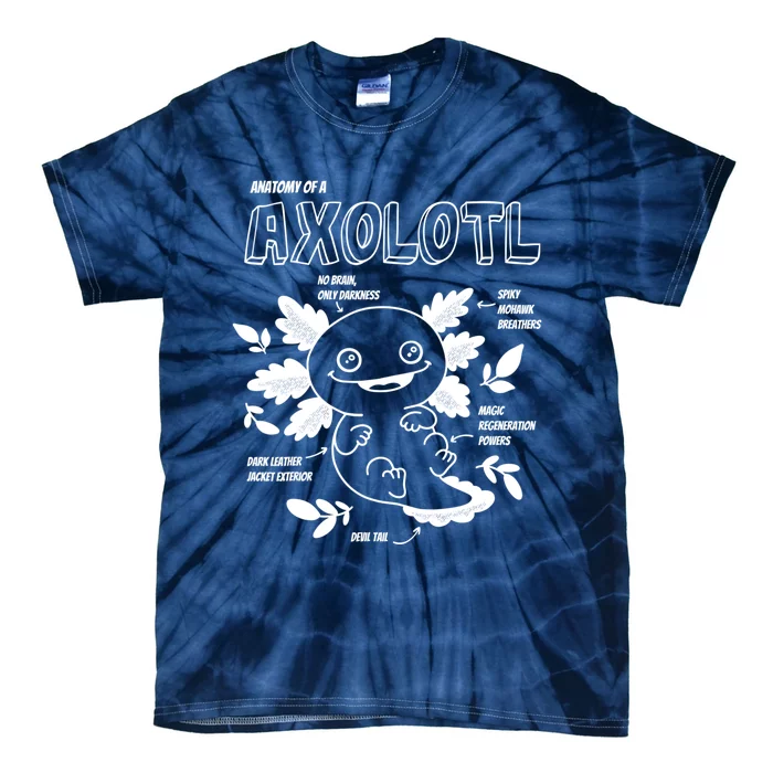 Cute Axolotl Shirt, Anatomy Of A Axolotl Funny Girls Boys Tie-Dye T-Shirt