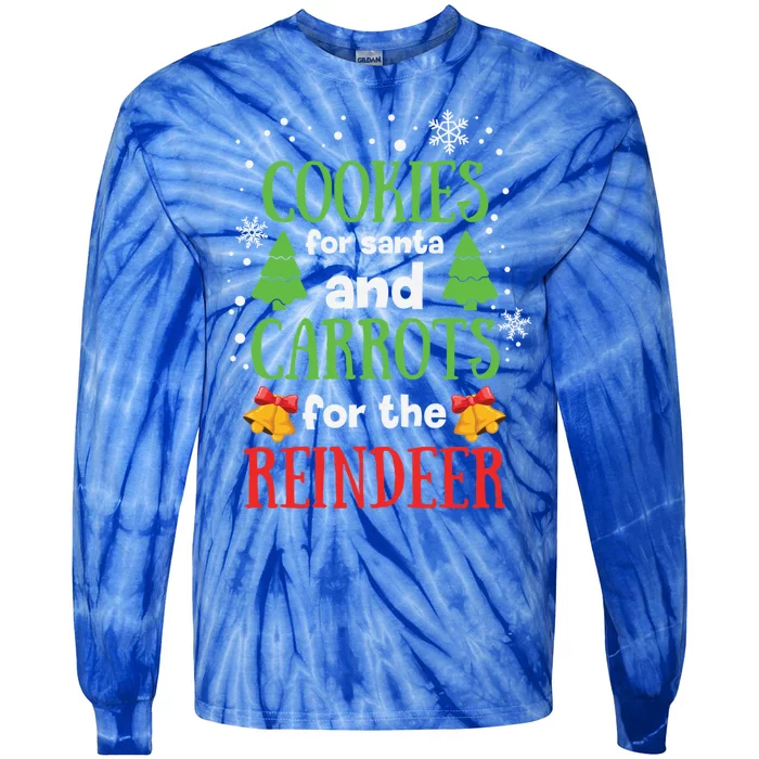 Cookies Are Santa And Carrots For The Reindeer Gift Tie-Dye Long Sleeve Shirt