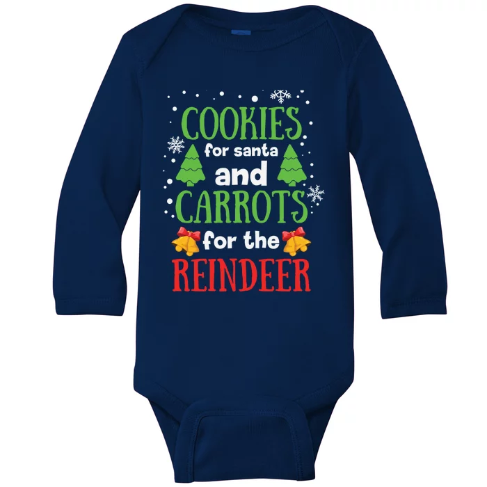 Cookies Are Santa And Carrots For The Reindeer Gift Baby Long Sleeve Bodysuit