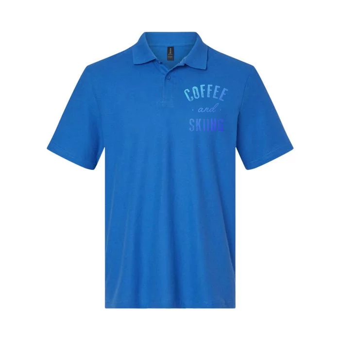 Coffee And Skiing Gift Funny Cute Caffeine Gift Softstyle Adult Sport Polo