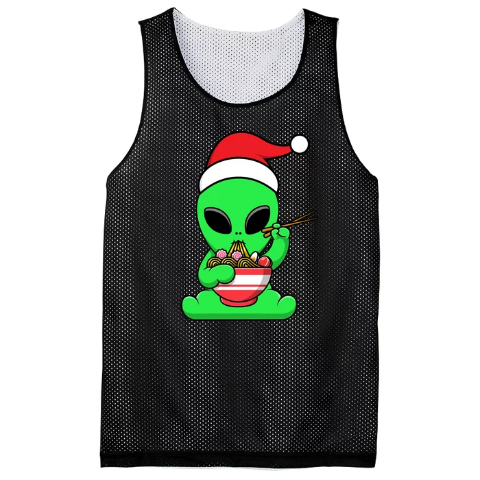 Cute Alien Santa Claus Ramen Mesh Reversible Basketball Jersey Tank