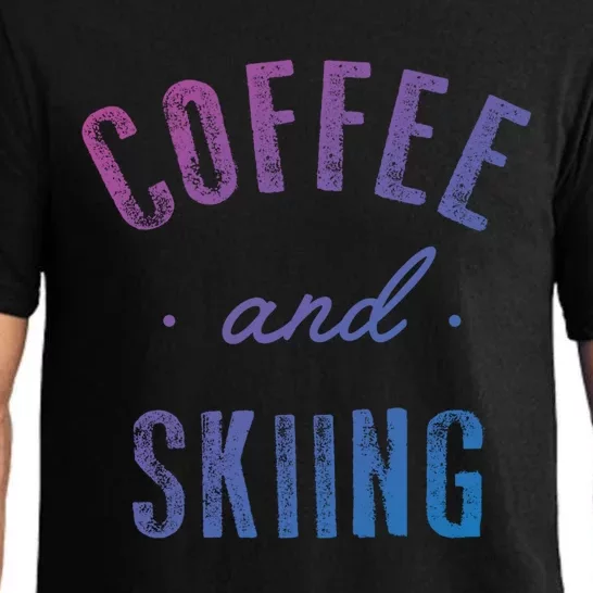 Coffee And Skiing Gift Funny Cute Caffeine Gift Pajama Set