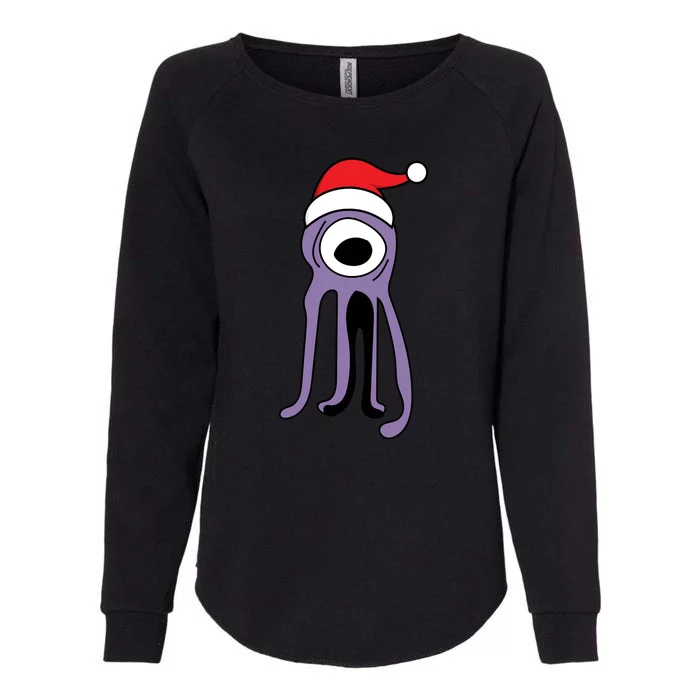 Cute Alien Santa Claus Womens California Wash Sweatshirt