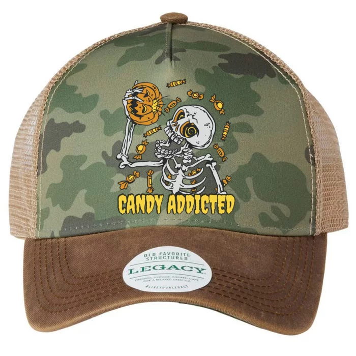 Candy Addicted Skeleton Halloween Legacy Tie Dye Trucker Hat