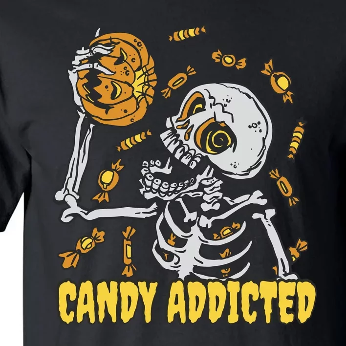 Candy Addicted Skeleton Halloween Tall T-Shirt