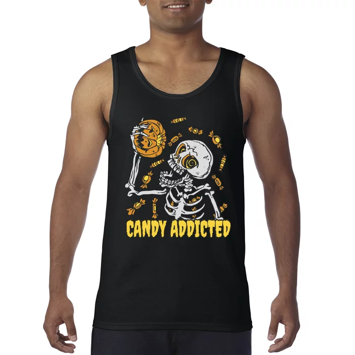 Candy Addicted Skeleton Halloween Tank Top