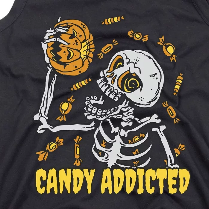 Candy Addicted Skeleton Halloween Tank Top