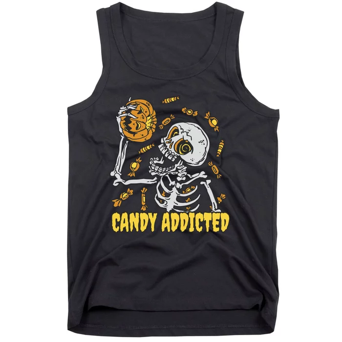 Candy Addicted Skeleton Halloween Tank Top