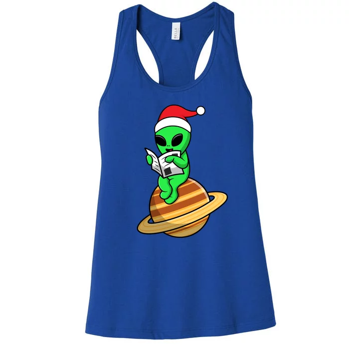 Cute Alien Santa Claus Women's Racerback Tank