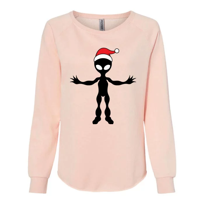 Cute Alien Santa Claus Womens California Wash Sweatshirt