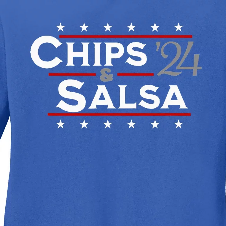 Chips And Salsa Vote Political Election Ladies Long Sleeve Shirt