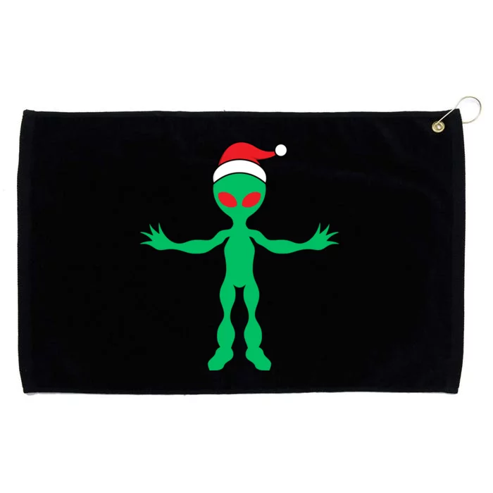 Cute Alien Santa Claus Grommeted Golf Towel