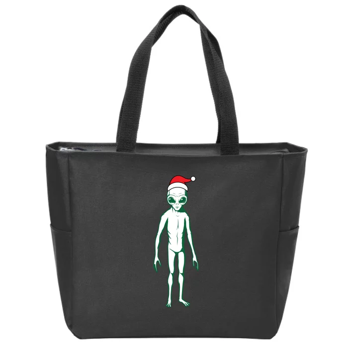 Cute Alien Santa Claus Zip Tote Bag