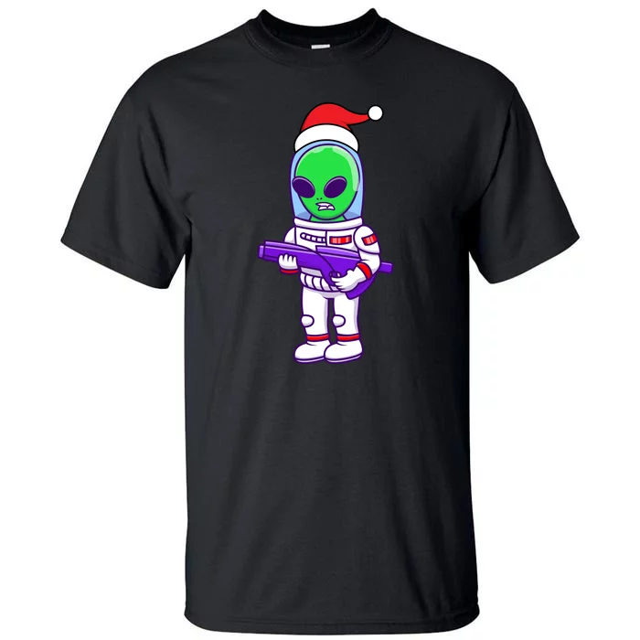 Cute Alien Santa Claus Surfing Tall T-Shirt