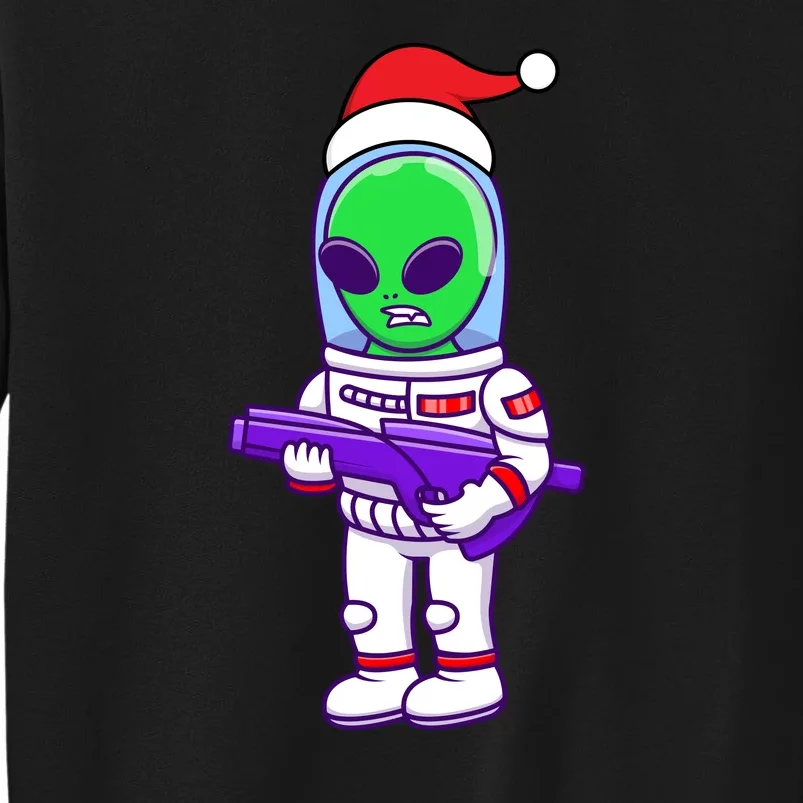 Cute Alien Santa Claus Surfing Tall Sweatshirt