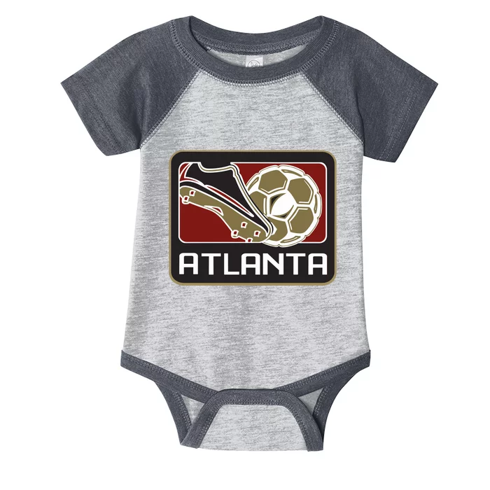 Cool Atlanta Soccer Ball Cleats Infant Baby Jersey Bodysuit