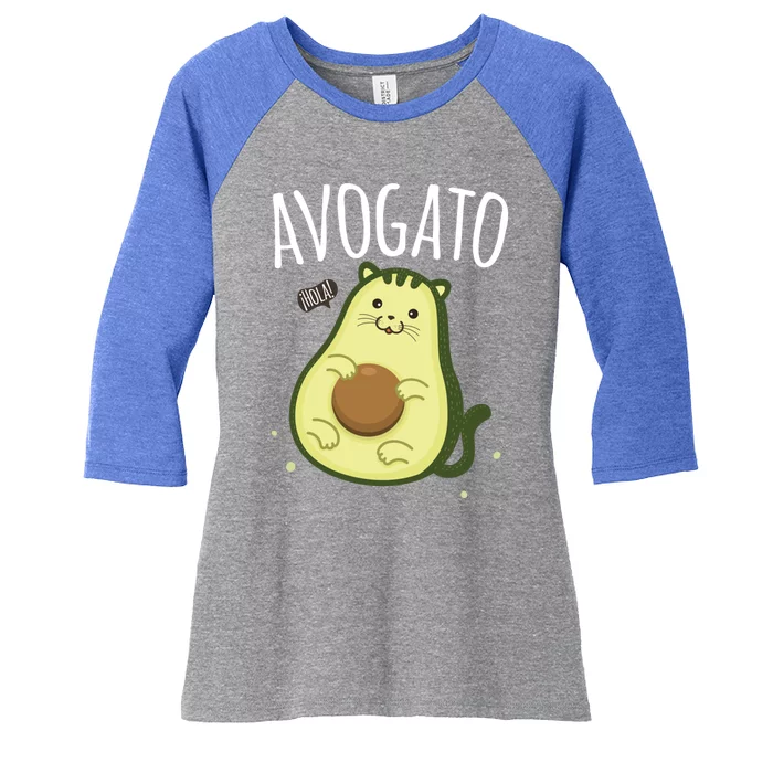 Cute Avogato Says ¡Hola! Cool Gift Women's Tri-Blend 3/4-Sleeve Raglan Shirt