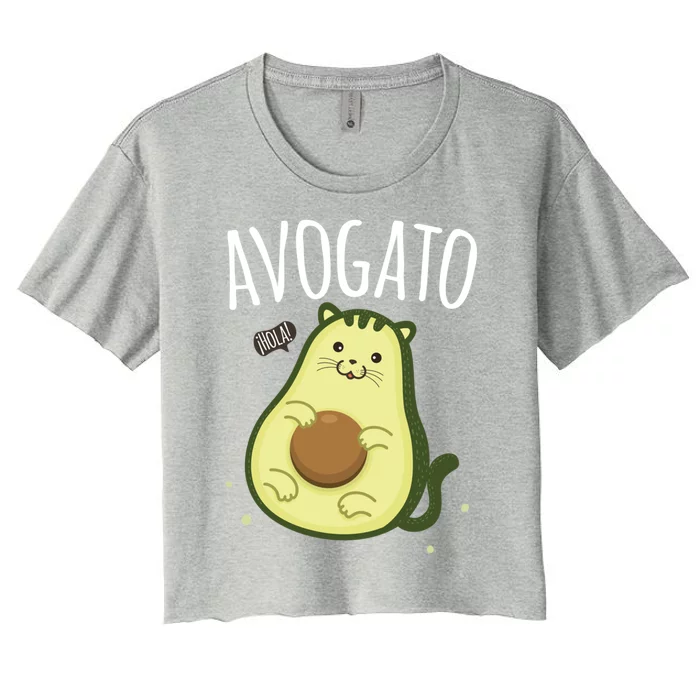 Cute Avogato Says ¡Hola! Cool Gift Women's Crop Top Tee