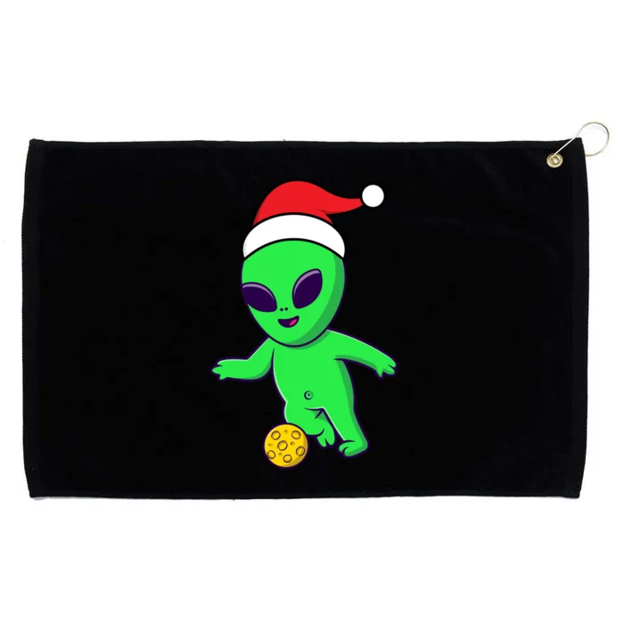 Cute Alien Santa Claus Soccer Grommeted Golf Towel