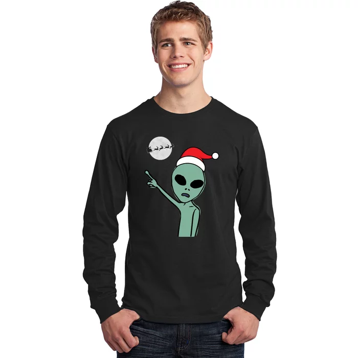 Cute Alien Santa Claus Long Sleeve Shirt