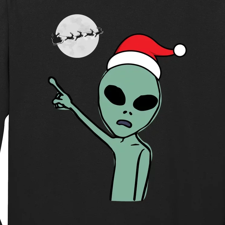 Cute Alien Santa Claus Long Sleeve Shirt