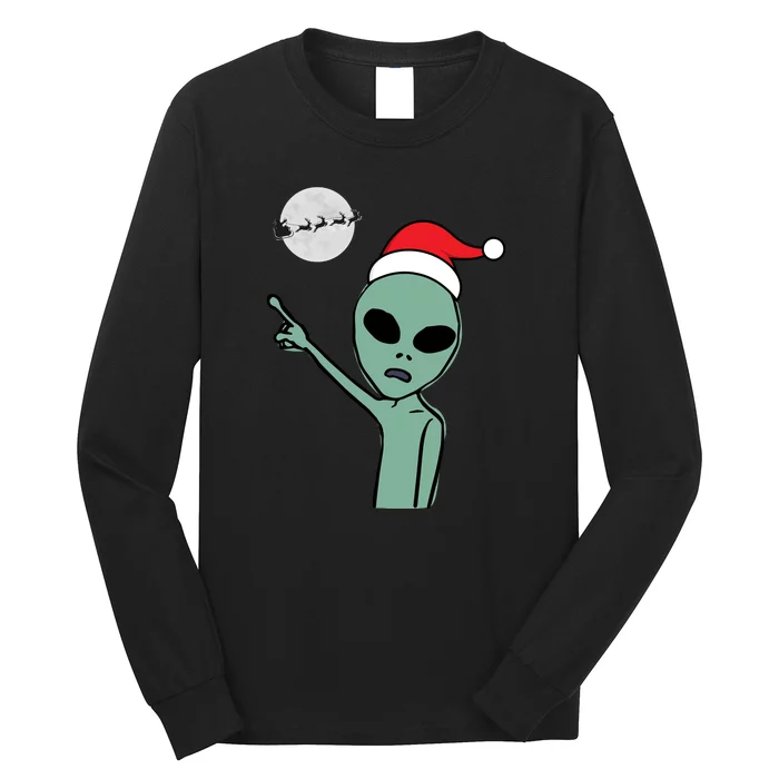 Cute Alien Santa Claus Long Sleeve Shirt