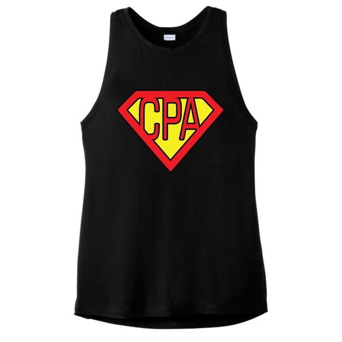 CPA Accountant Superhero T Ladies Tri-Blend Wicking Tank