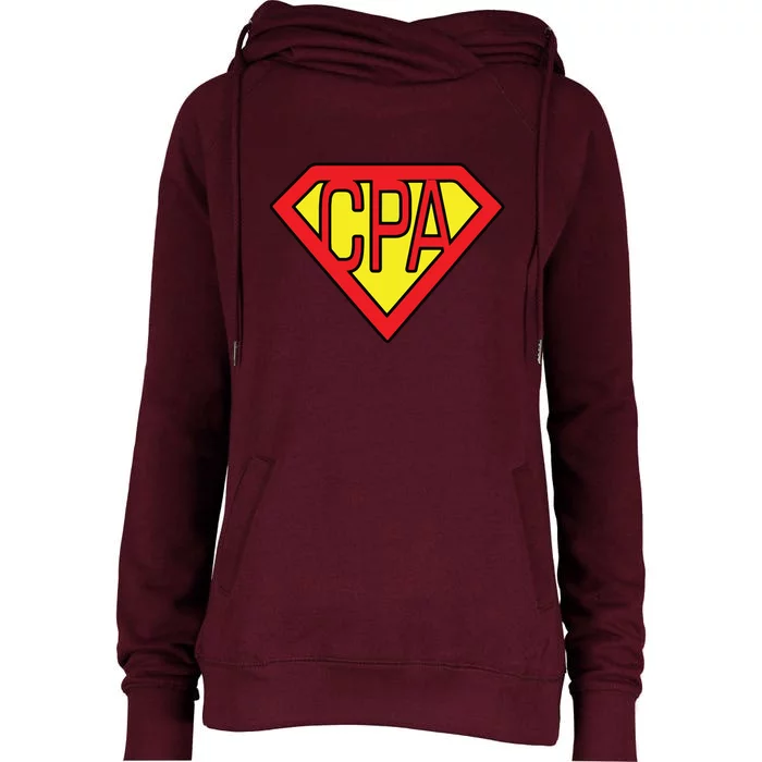 CPA Accountant Superhero T Womens Funnel Neck Pullover Hood