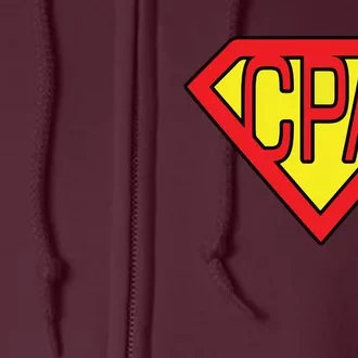 CPA Accountant Superhero T Full Zip Hoodie