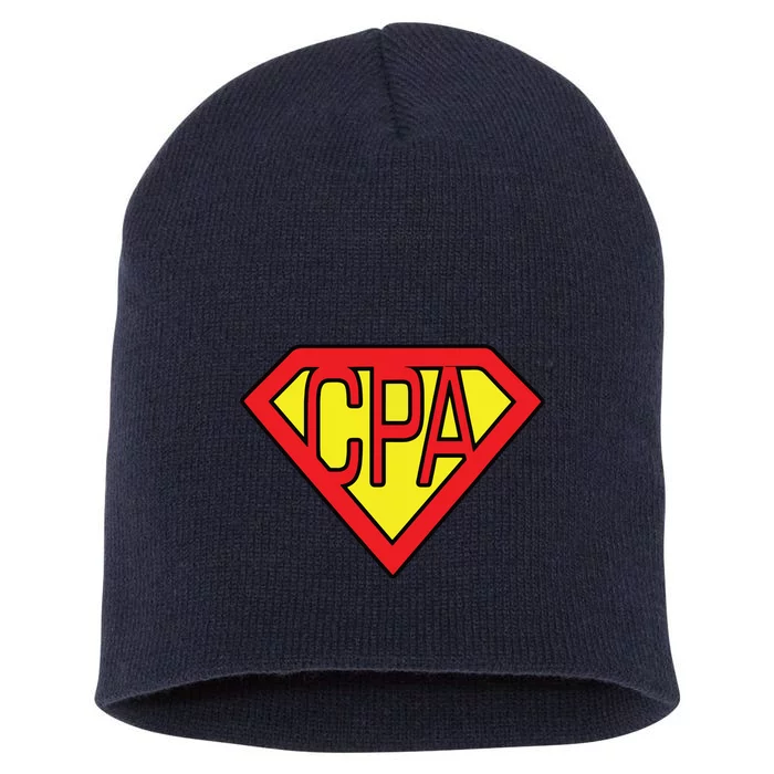 CPA Accountant Superhero T Short Acrylic Beanie