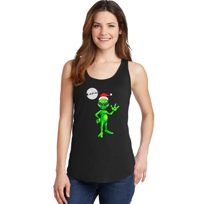 Cute Alien Santa Claus Ladies Essential Tank