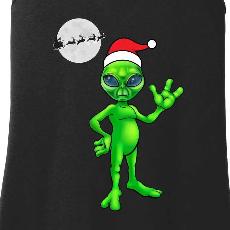 Cute Alien Santa Claus Ladies Essential Tank