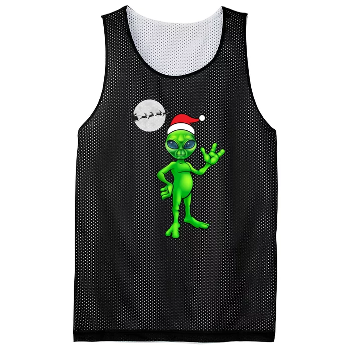 Cute Alien Santa Claus Mesh Reversible Basketball Jersey Tank