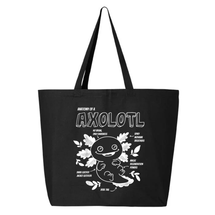 Cute Axolotl Shirt, Anatomy of a Axolotl Funny Girls Boys 25L Jumbo Tote