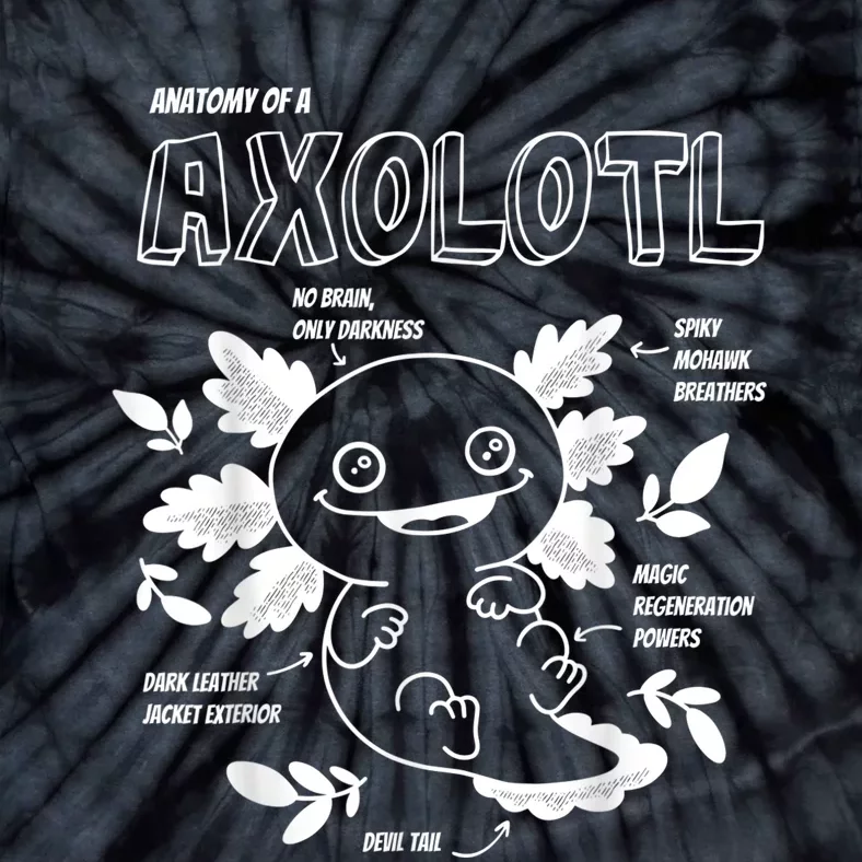 Cute Axolotl Shirt, Anatomy of a Axolotl Funny Girls Boys Tie-Dye T-Shirt