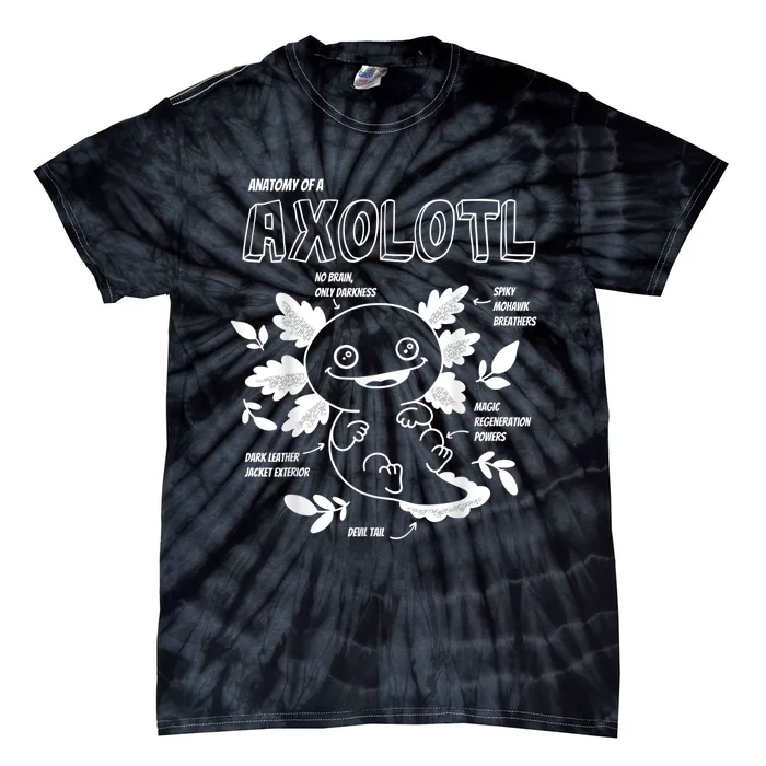 Cute Axolotl Shirt, Anatomy of a Axolotl Funny Girls Boys Tie-Dye T-Shirt