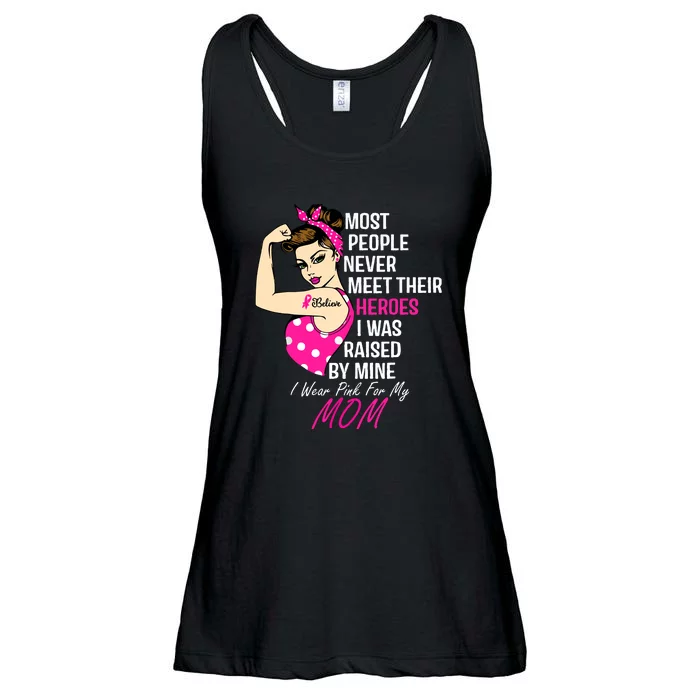 Cancer Awareness Support Mom I Wear Pink For My Mom Gift Ladies Essential Flowy Tank